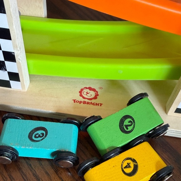 Colorful Wooden Car Ramp Racer Set - Picture 2 of 3